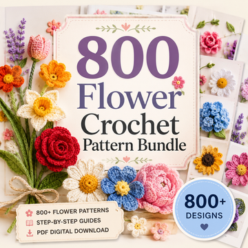 800 Flower Crochet Pattern Bundle