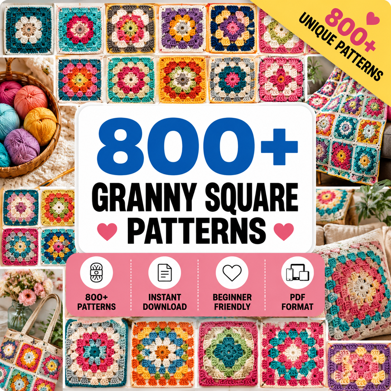 800+ Granny Square Patterns