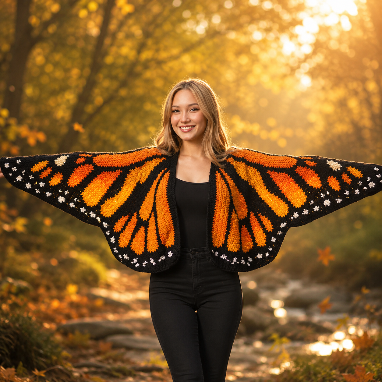 Monarch Butterfly Cardigan Crochet Pattern (PDF)