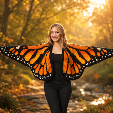 Monarch Butterfly Cardigan Crochet Pattern (PDF)