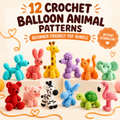 12 Crochet Balloon Animal Patterns – Amigurumi PDF for Beginners