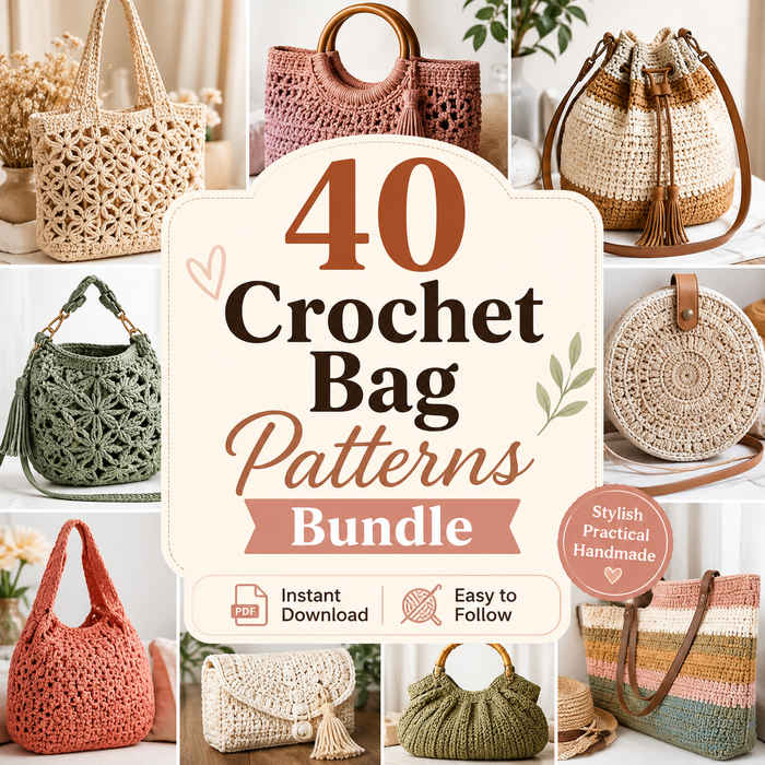 40 Crochet Bag Patterns Bundle