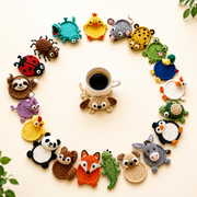 21 Pop-Up Animal Coaster Crochet Patterns –PDF N-Bundle