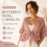 Butterfly Wing Cardigan Crochet Pattern – Lace Design (PDF Download, US Terms)