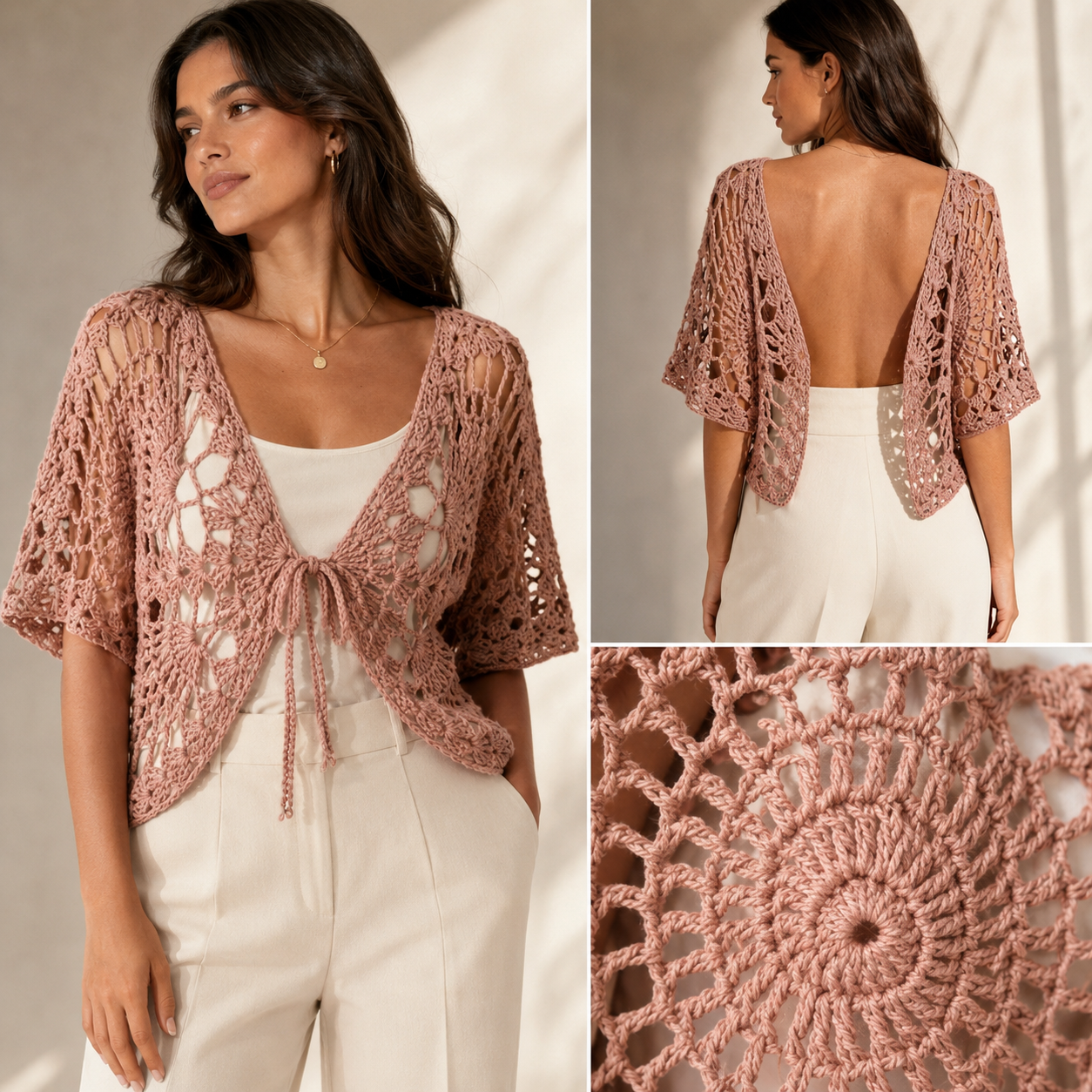 Butterfly Wing Cardigan Crochet Pattern – Lace Design (PDF Download, US Terms)
