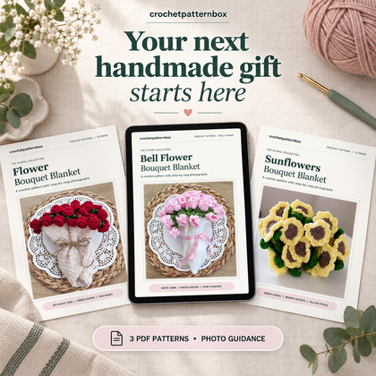 3-in-1 Bouquet Blanket Crochet Patterns (PDF Bundle)