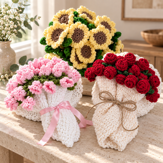 3-in-1 Bouquet Blanket Crochet Patterns (PDF Bundle)