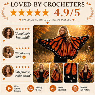 Monarch Butterfly Cardigan Crochet Pattern (PDF)