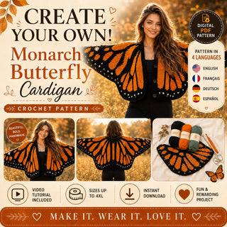 Monarch Butterfly Cardigan Crochet Pattern (PDF)