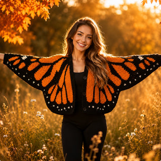 Monarch Butterfly Cardigan Crochet Pattern (PDF)