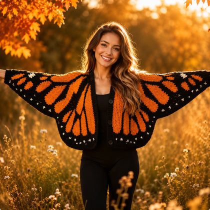 Monarch Butterfly Cardigan Crochet Pattern (PDF)